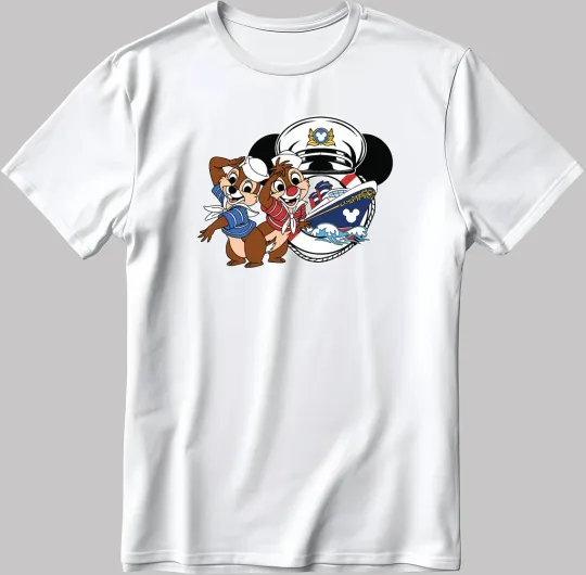 Discover Disney Chip & Dale Cruise Trip Sailor T-Shirt Men for Women