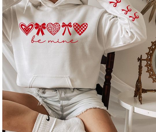 Discover Valentine Sweatshirt, Be Mine Valentine Hoodie, Xoxo Shirt, Valentines shirt, V-Day Gift for ,Heart Be Mine Top, Be Mine Valentine Tee