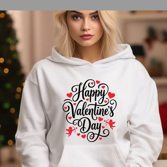 Discover Happy Valentines Day Hoodie Cute Love Hearts Gift for Couples