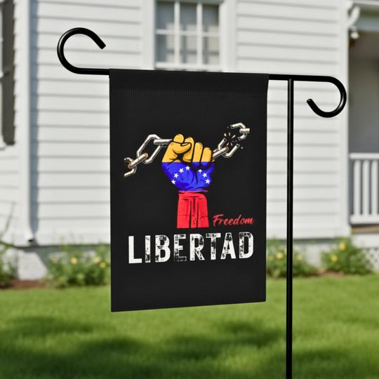 Discover Venezuela Freedom Flag, Support Venezuelans Garden Sign, Two Sided Outdoor Banner