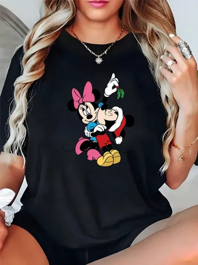 Discover Disney Happy Minnie & Mickey Mouse Hugging T-Shirt Men for Women