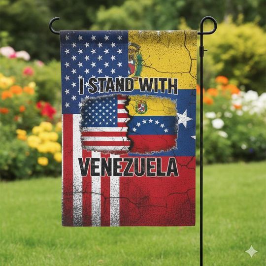 Discover Peace for Venezuela Flag, I Stand with Venezuela Garden Flag, Outdoor Yard Decor, Political Support Banner, Venezuelan Pride