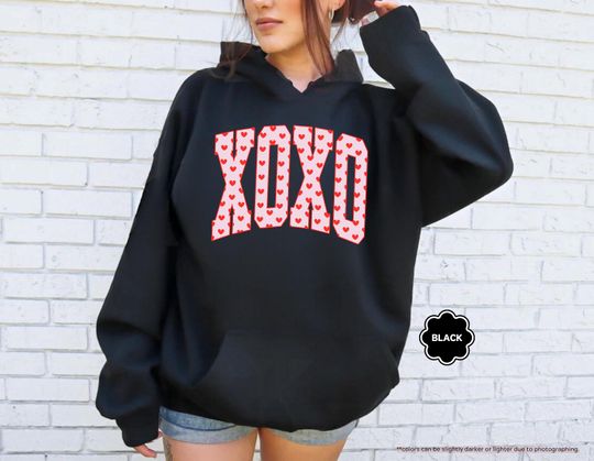 Discover XOXO Valentines Day Hoodie, Women Valentine Sweatshirt, Cute Heart Valentine Hoodie, Xoxo Sweater