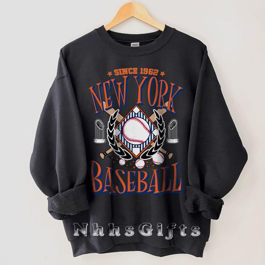 Discover New York Baseball Sweatshirt, Vintage Style New York Baseball Crewneck, Retro Baseball Sweater, New York Sports Fan Shirt