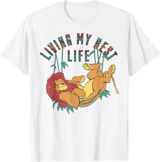 Discover Disney Lion King Living My Best Life Simba White T-Shirt