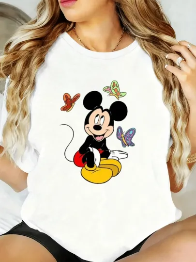 Discover Disney Versatile Mickey Mouse Butterfly Surrounding  T-shirt Unisex 2
