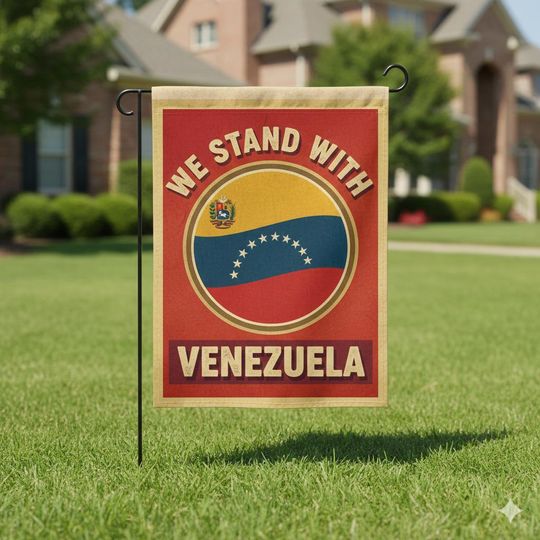 Discover We Stand With Venezuela Protest Garden Flag, Political Flag, Latin America Solidarity, Freedom Statement Flag, Anti Trump B-03012602
