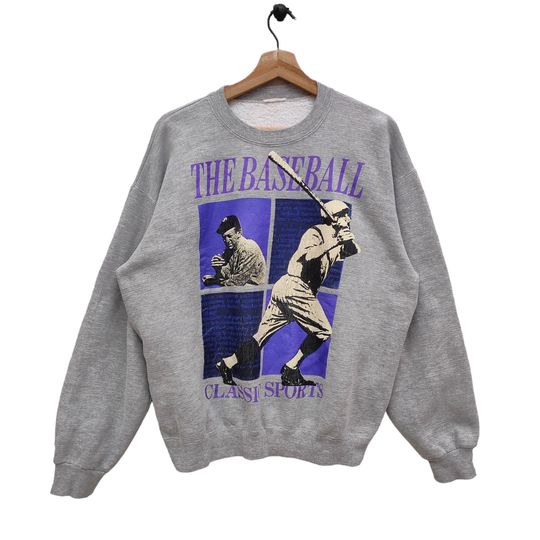 The Baseball Classic Sports Sweatshirt Large Vintage Major League Baseball All Star Game Sweater Jumper Crewneck