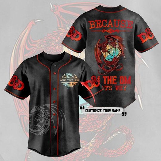 Discover Personalized DnD Dungeons and Dragons Baseball Jersey, Christmas Baseball Jersey, Dungeons and DragonsJersey, Baseball Fans Shirt