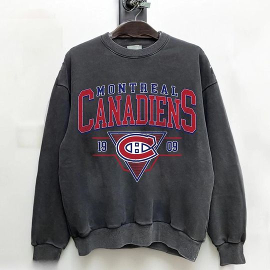 Discover Retro Montreal Canadiens Ice Hockey Team Crewneck, Retro Montreal Canadiens Est 1909 Unisex Sweatshirt, Hockey Lovers Tee 11425MD35
