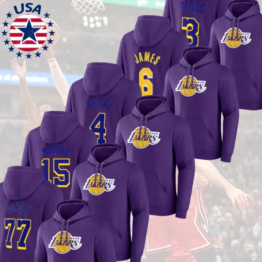 Discover LA Laker Player Name & Number 2025 S-5XL Hoodie Fans Gift