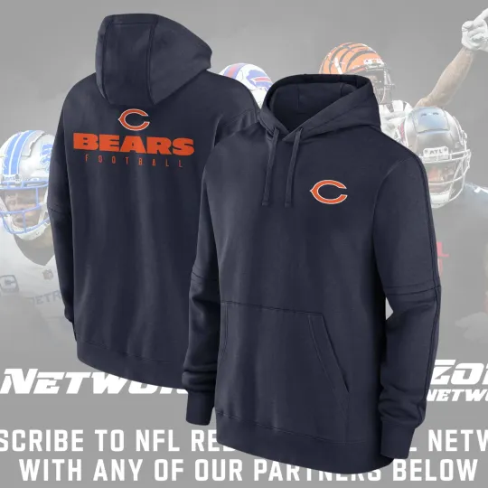 Discover Chicago 2025 Name & Number football Logo Hoodie Fans Gift