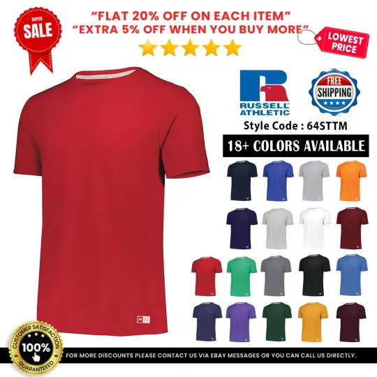 Discover Russell Athletic 64STTM Men's Dri-Power Essential Blend T Shirt Sports T-Shirt
