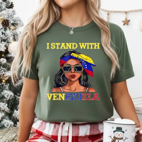 Discover I Stand with Venezuela Vintage Flag Support T-Shirt