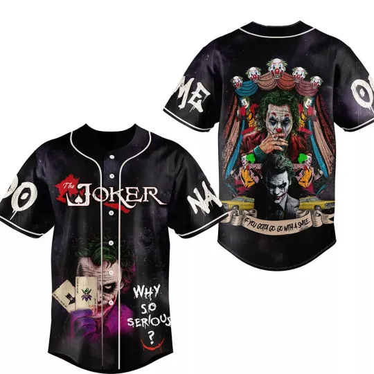Discover Personalized The Joker If You Gotta Go Go With A Smile Baseball Jersey Shirt