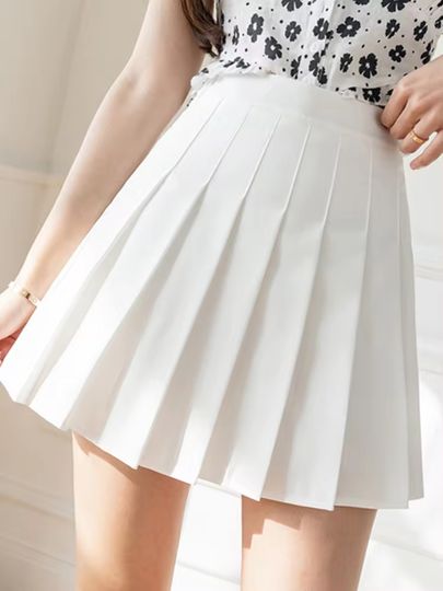 Discover 2024 White Women Pleated Skirts Summer High Waist Zipper Girls Dancing JK Mini Skirts Black Fashion Student A Line Faldas