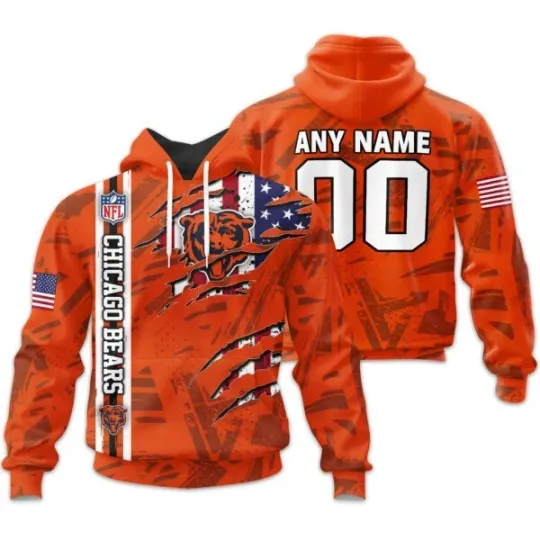 Discover Chicago Football Team Bearss | Personalized Hoodie Crack On Grunge