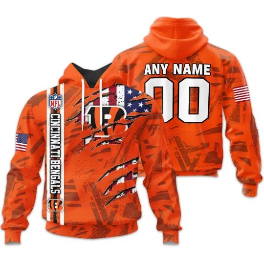 Discover Cincinnati Football Team Bengalss | Personalized Hoodie Crack On Grunge