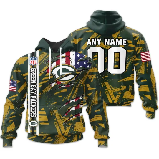 Discover Green Bay Football Team Packerss | Personalized Hoodie Crack On Grunge