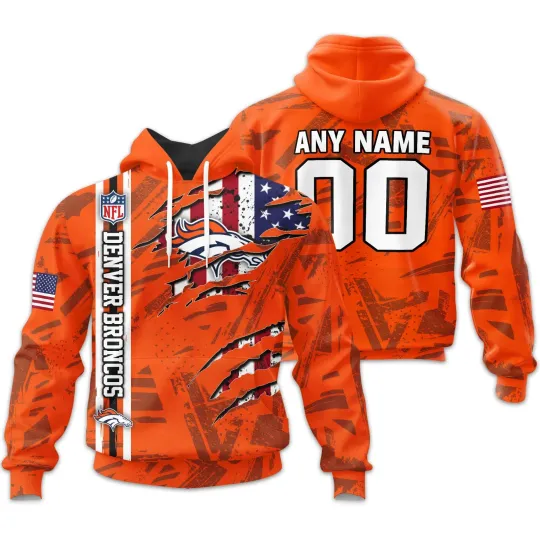 Discover Denver Football Team Broncoss | Personalized Hoodie Crack On Grunge