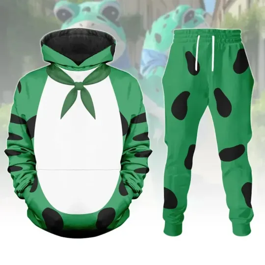 Discover Portland Frog No Kings Cosplay Hoodie Joggers Set