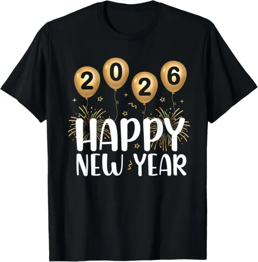 Discover Happy New Year Party 2026 Ballon Family Matching Men Women T-Shirt