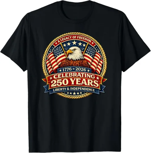 Discover 250 Years of Freedom 1776 2026 Bald Eagle 250th Birthday T-Shirt