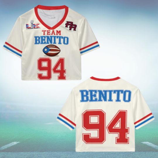 Benito Bowl Bad Bunny Crop Top Football Jersey, Bowl Bunny LX Crop Jersey, Here For The Benito Bowl Unisex Crop Top, Benito Bowl Game Day