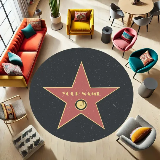 Discover Custom Star Rug - Hollywood Walk of Fame Inspired Shaped Rug