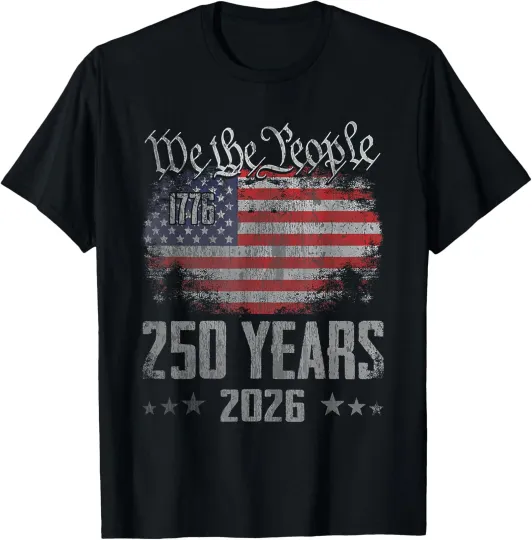 Vintage 250 Years 1776-2026 250th Birthday 4th July T-Shirt