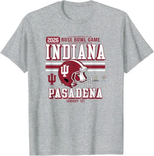 Indiana Hoosiers Rose Bowl 2025-2026 CFP Quarterfinal Gray T-Shirt