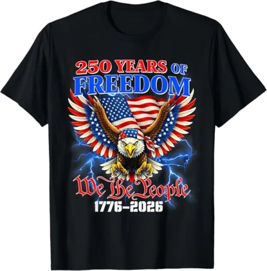 Flag Vintage 250 Years American 1776 2026 250th USA Birthday T-Shirt