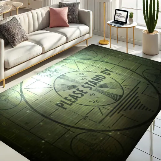 Discover Please Stand By Gaming Rug, Retro TV Video Game Carpet for Gaming Room