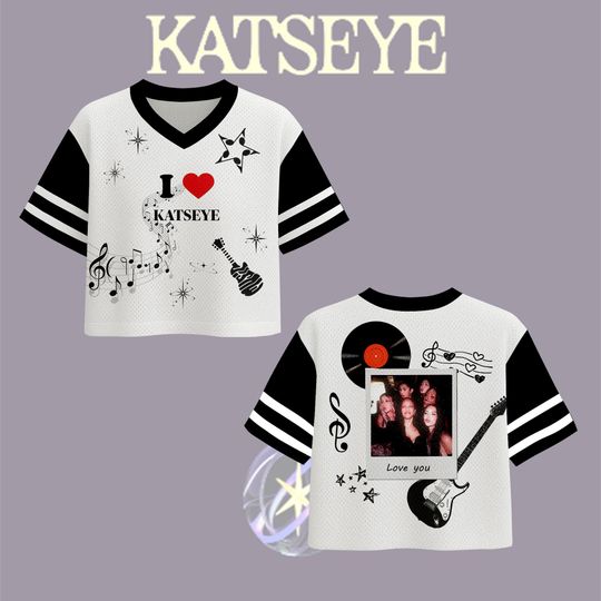 Discover Katseye Jersey Crop Top, Unique Printed Shirt for Fans, Custom Name on Back