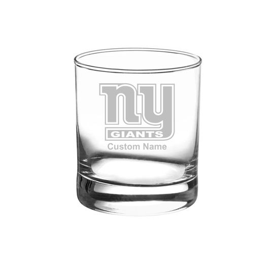 New York Giants Custom Rock Glass - Etched Gift for Groomsmen, Weddings, Birthdays