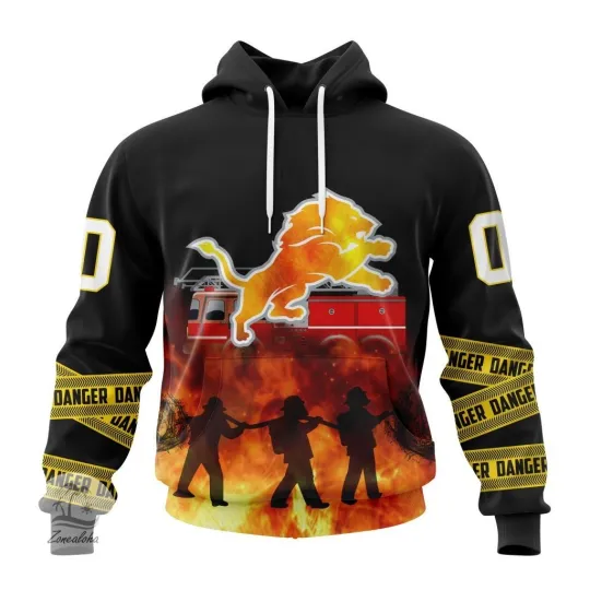 Discover Detroit Football Team Lionss | Specialized Design Honor Firefighter