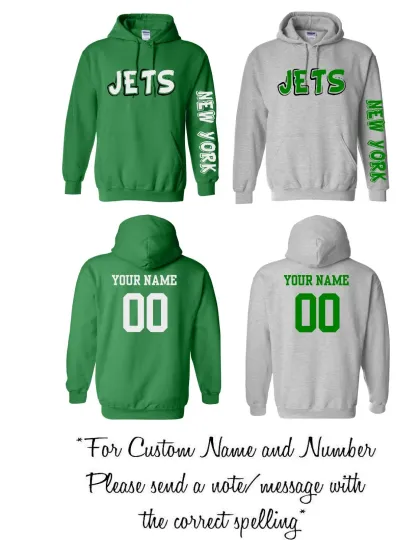 Discover New York Text Football Pullover Hoodie  with Custom Name