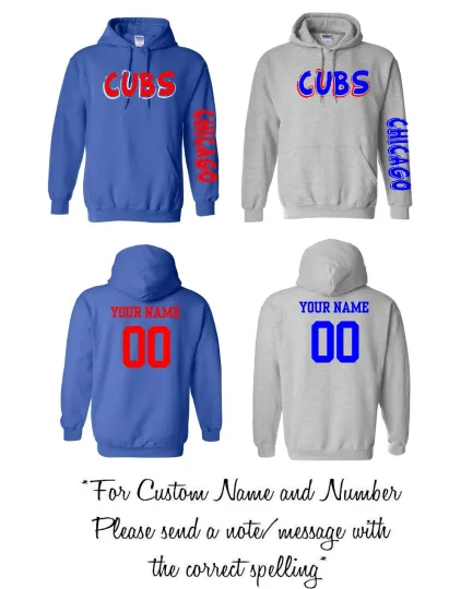 Discover Chicago Text Baseball Pullover Hoodie with Custom Name