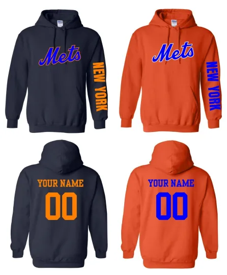 Discover New York Logo Baseball Pullover Hoodie  with Custom Name