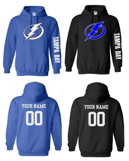 Discover Tampa Bay Logo Hockey Pullover Hoodie w/Custom Name