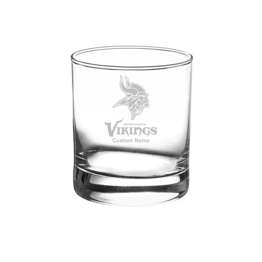 Minnesota Vikings Custom Rock Glass - Etched Gift for Groomsmen, Weddings, Birthdays