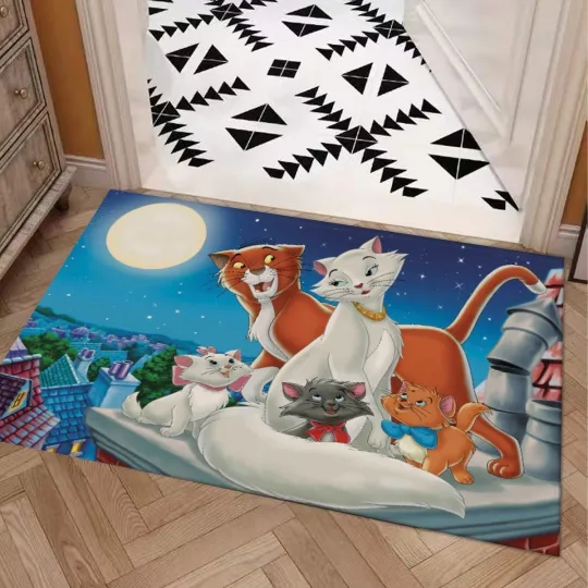 Discover Disney The Aristocats Print Door Mat Kitchen / Bathroom With Non-slip Backing