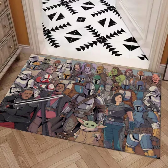The Mandalorian Print Door Mat Kitchen Bathroom