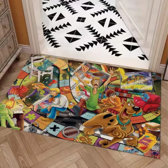 Discover Scooby-Doo Haunted Game Print Door Mat Kitchen / Bathroom With Non-slip Backing