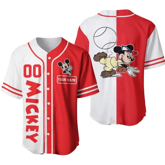 Discover Personalized Disney Mickey Mouse Baseball Jersey
