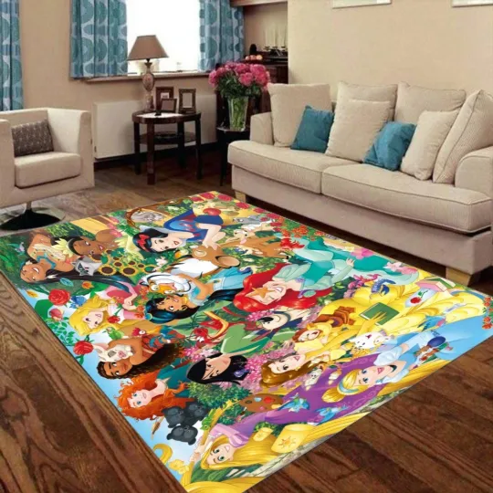 Discover Disney Princess Foldable Rectangular Floor Mat Rug Anti-Skid Carpet