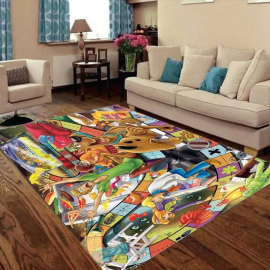 Discover Scooby-Doo Print Foldable Rectangular Floor Mat Rug Anti-Skid Carpet