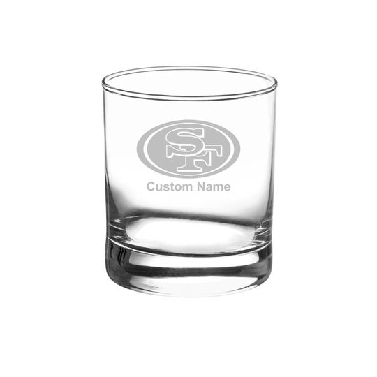 San Francisco 49ers Custom Rock Glass - Etched Gift for Groomsmen, Weddings, Birthdays
