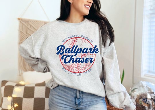 Discover Vibrant Wander Tees Ballpark Chaser So Many Parks Red Baseball Sweatshirt Baseball Shirt Stadium Chaser MLB Baseball Gift MLB Ballpark