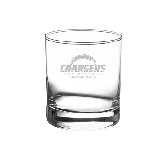 Discover Los Angeles Chargers Custom Rock Glass - Etched Gift for Groomsmen, Weddings, Birthdays